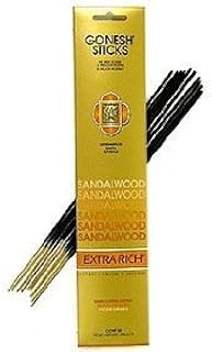 Gonesh Incense Sticks Extra Rich Collection - Sandalwood 5 Packs (100 Total)