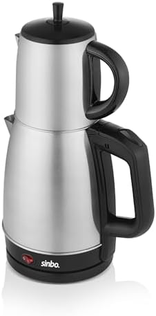 Sinbo STM-5831 Çelik Elektrikli Çay Makinesi Inox Çaycı 2-in-1 Demlik Su Isıtıcı 1600W Otomatik Kapama - Görsel 1