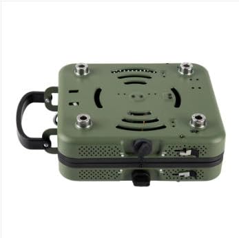 Parrilla portátil de 2 quemadores, parrilla pequeña de propano para camping, parrilla de gas portátil para barbacoa para cocinar al aire libre, 2,2 kW*2-Green