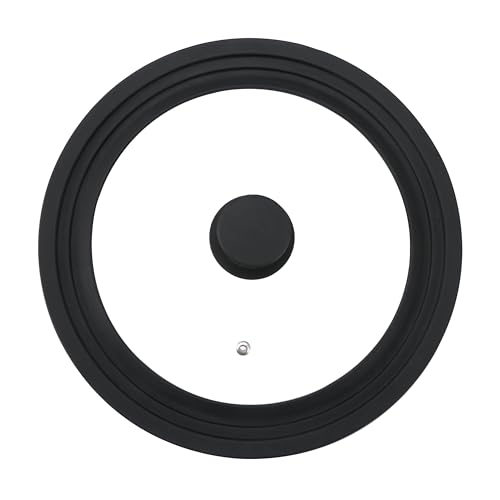 BERGNER Kaiserhoff - Tapa Universal De Vidrio para Sartenes, Cazuelas y Cacerolas - Tamaño Universal de 16/18/20CM - Pomo y Anillo de Silicona - Apto para Lavavajillas