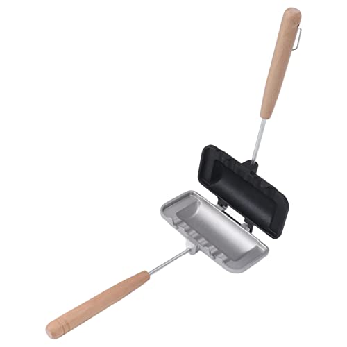 Moncer Double Sided Sandwich Panini Maker with Handle, Aluminum Alloy Sandwich Flip Pan Crimp Sealing Baking Pan for Fluffy Pancakes, Omelets, Frittatas