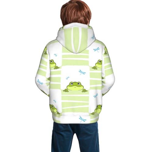 Frogs and Dragonflies Kid Hoodies Boys Sweatshirts Girls Pullover with Pocket4