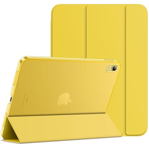 JETech Custodia per iPad (A16) 11a/10a Generazione (2025/2022), Supporto Sottile con Retro Rigido Cover con Auto Svegliati/Sonno (Giallo)