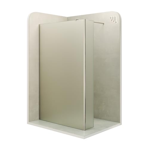 Mampara de Ducha Walk-in Fiona | Cristal Templado 10 mm Antical Satinado y Perfil Cromado | 70x200 cm, Panel Lateral Giratorio 40 cm | Moments of Glass