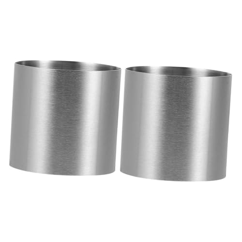 HIAKDOFT 2 piezas Anillos para Repostería de Acero Inoxidable Moldes Circulares para Tartas y Mousse Accesorios para Muffins Prácticos y Duraderos para Hornear