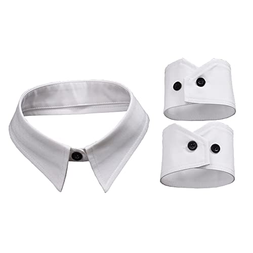 Detachable Dickey Collar Lapel Choker and Wrist Cuffs, False Sleeves
