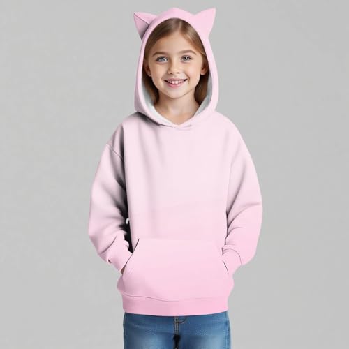 Sweat à capuche uni pour garçons et filles au design dégradé - 3