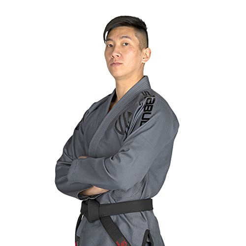 Sanabul Essential Bjj Gi For Men | Brazilian Jiu Jitsu Gi | Lightweight, Preshrunk Fabric For Sweat Wicking Comfort | Superior Sizing Guide (Grey, A0) #TOP3