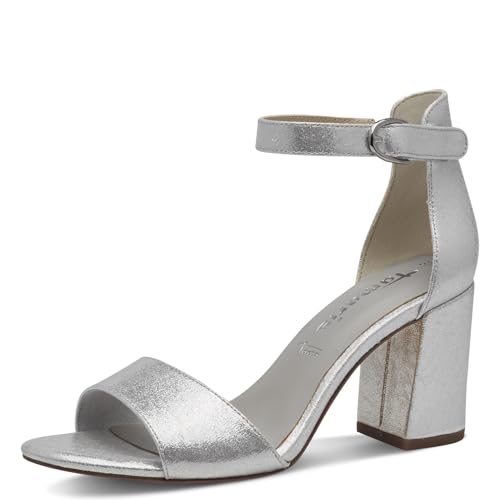 Tamaris Sandales à talons pour femme 1-28386-42 - Argenté - 38 EU, argenté, 38 EU