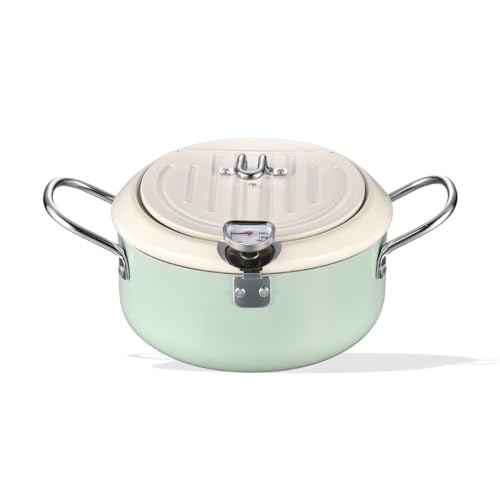 SBCGFY Freidora doméstica de inducción de Gas Universal para el hogar y restaurantes.(Verde 20cm)