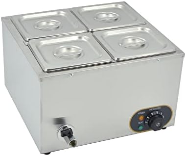 Chauffe-plats électrique 3 Compartiments - 9L, Acier Inox, Réglage Température 35-90°C (600W)