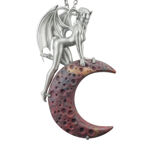 Generisch Colgante de súcubo de plata 925 hecho a mano con luna
