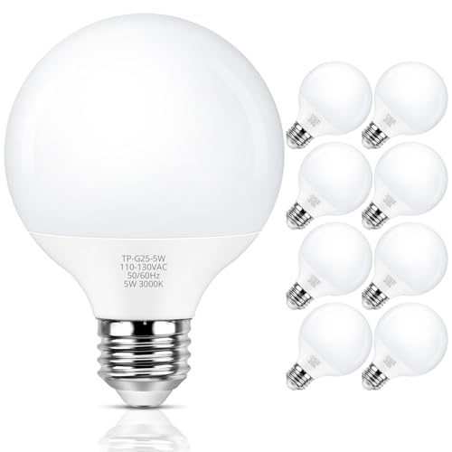 MAXvolador G25 LED Globe Light Bulb 60W Equivalent, 8-Pack