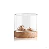 High-end transparante berg whisky glas met houten basis creatieve hittebestendige bier glas wijn water thee beker set bar drinkwaren (Color : B2)