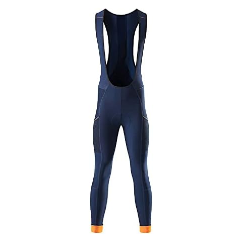 MY KILOMETRE Gravel Men's Thermal Winter Cycling Bib Shorts with Side Pockets, navy blue, XL Cover