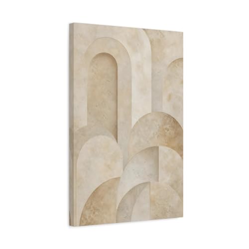 Art mural abstrait beige moderne cadre vertical salon 40x60