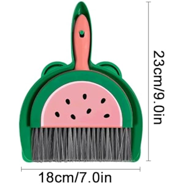 Совок и щетка для стола, Desk Dustpan, набор пластиковых совок и щеток с защелкивающимся креплением, разноцветный, 23x18 см (коричневый)