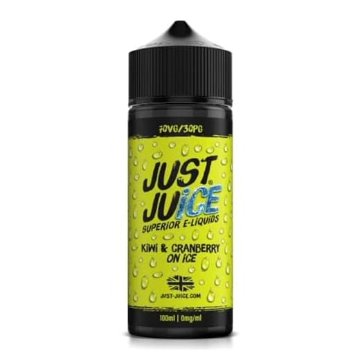Just Juice 70/30 Vape Liquid with No Nicotine, 100ml 0mg Kiwi & Cranberry on Ice Vape Juice, No Nicotine E liquid for E-Cigarette, Nic Free Eliquid, Vaping Liquids, 70VG 30PG