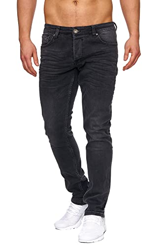 Tazzio Jeans Herren Slim Fit Stretch Jeanshose Hose Denim 16533 (34/32, Schwarz)