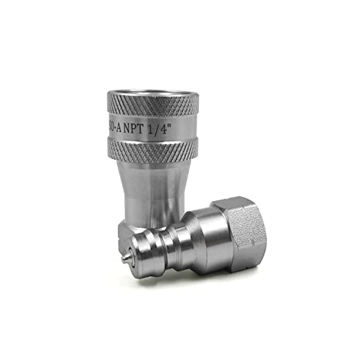 Image of 1 /4 inch NPT Thread ISO 7241-1 Series A Quick Disconnect Coupling set W /dust caps