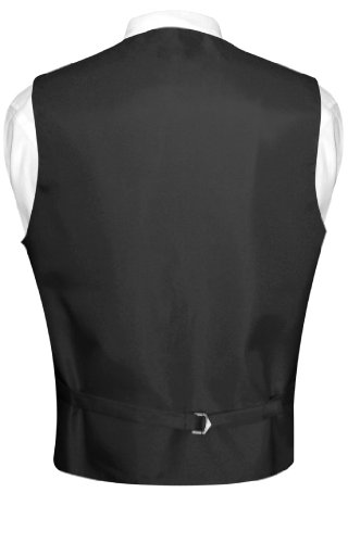 Vesuvio Napoli Men's Paisley Design Dress Vest & Bow Tie BLACK Bow Tie Set for Suit Tuxedo2