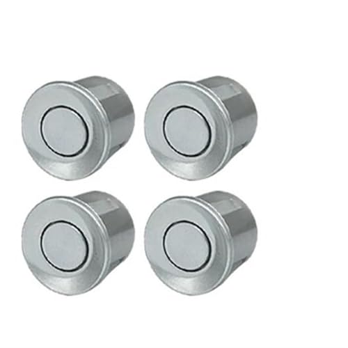 Sensor De Aparcamiento Delantero Y Trasero Sensor Aparcamiento para Coche con Detección Radar Y Monitor Marcha Atrás Parktronic Automático 4 Sensores Pantalla Retroiluminada 4 Colores(Plata)