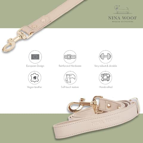 NINA WOOF Milan Leather Dog Leash - Padded Luxury Lead for Large & Medium Dogs, 4ft Lilac, Lillac, 4' - Image 4