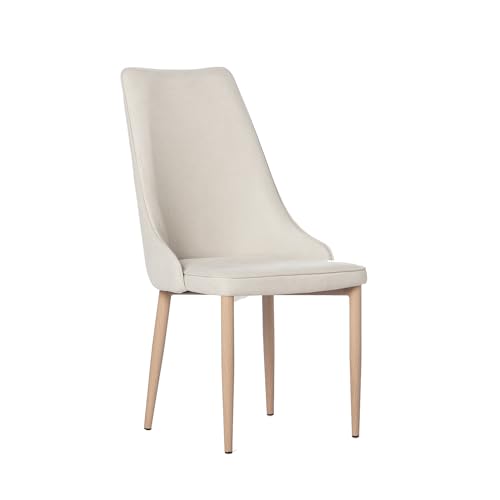 KLAST Silla de Comedor tapizada Beige con Pata Natural
