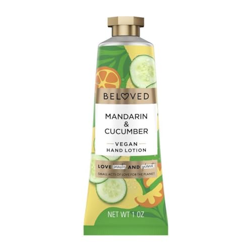 LBP Beloved Hand Lotion 1oz Travel Size Hydrating Moisturizer (Mandarin & Cucumber)