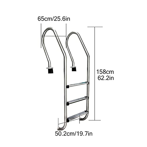 Escalera para piscina con 3 peldaños y pasamanos acero 304 miniatura 3