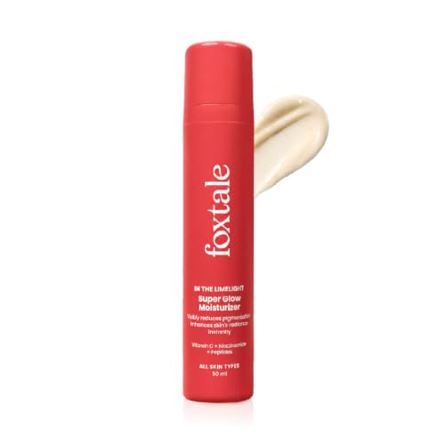 FoxTale Vitamin C Super Glow Moisturizer with Niacinamide &amp; Peptides, Visibly Reduces Pigmentation, Enhances Skins Brightness Instantly, For All Skin Types, Women &amp; Men (50ml)
