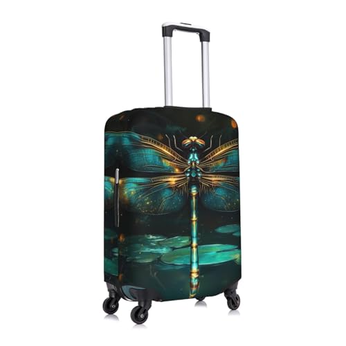 Jewel Dragonfly Elastic Travel Luggage Cover, Washable Spandex Suitcase Protector, Anti-Scratch Fits 18-32 Inch3