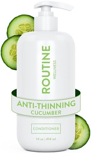 Routine Wellness Anti-Thinning Deep Conditioner for Thinning Hair - DHT Blocker for Hair Loss in Men & Women - Promotes Healthy Hair - Cucumber 14oz