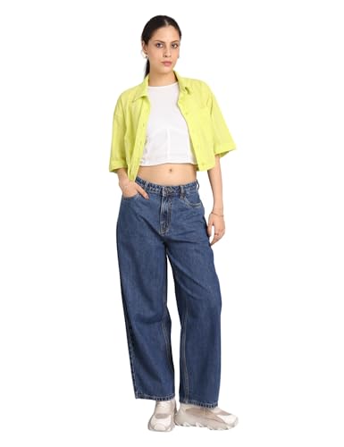 Image of INKD Women's Baggy Fit Jeans - Mid-Rise | 100% Cotton | Jeans for Women (Available in Plus Sizes)
