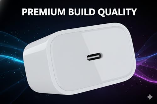 Image of HANYCONY 20W USB-C Fast Adapter for iPhone 16 15 14 13 12 11 Series | PD Power Adapter | BIS Certified | Original Charging for Lightning-Speed (Support Upto 27W) |No Cable