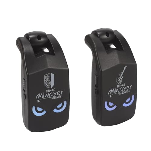 Sistema inalámbrico para guitarra Miwayer 2,4 GHz con batería de litio recargable, transmisor y receptor para guitarra eléctrica, bajo, violín y teclado (HB-40 Negro) miniatura 4
