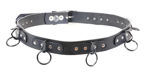 Silver Ring Bondage Real Leather Belt Punk Goth Thrash Death Rock