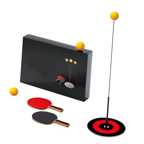 KICHOUSE 1Set Table Tennis Training Kit Elastic Flexible Shaft Pong Trainer Set with Racket for Beginners Advanced Players Durable Material