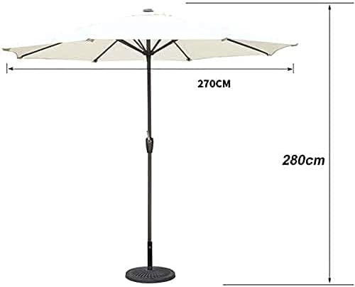 Housewares Sun Parasol Umbrella Garden Patio Umbrella 9ft Outdoor Sun Shade Umbrella, Table Umbrella for Garden Pool Deck Market Umbrella (Color : White, Size : 9 Ft/270cm) (White 9 Ft/270cm)