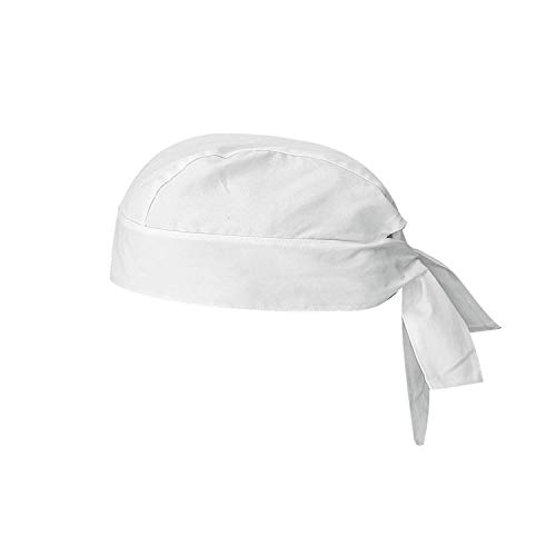 MISEMIYA Unisex Gorro Chef Bandana 926 Hut, Weiß, Pack 1 Stück