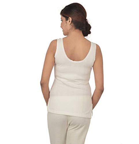 Image of Lux Inferno Women Round Neck Sleeveless Top /Upper /Vest /Slips Thermal - Pack of 1 (White- XS)