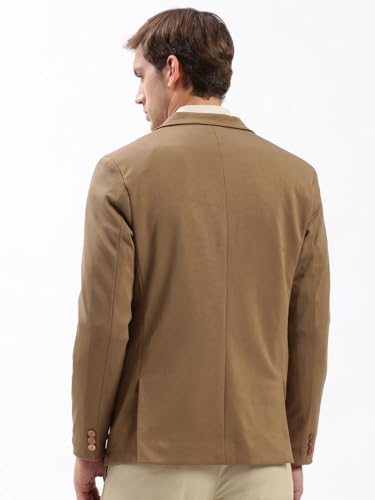 Image of SHOWOFFFF Men Solid Single Breasted Casual Blazer | Notched Lapel Full Sleeves Cotton Blazer for Mens | Slim Fit Regular Length Blazer for Men's
