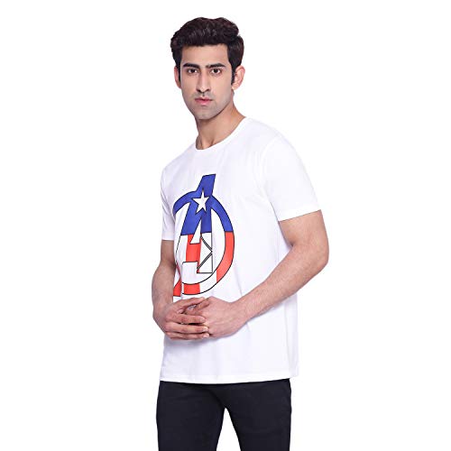 Image of Marvel Men Round Neck Short Sleeves Knitted T-Shirt