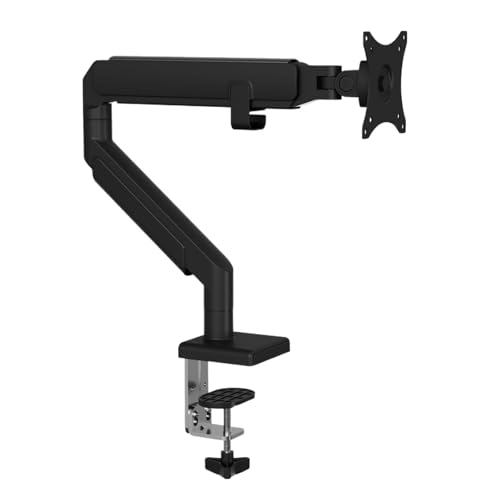 Support d'écran avec ressort à gaz et pince de table noir pour bureau