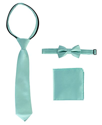 Image of Gioberti Boy's Long Sleeve Dress Shirt + Solid Tie, Bow Tie, and Hanky