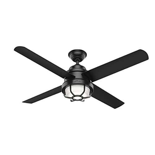 Hunter Searow Indoor / Outdoor Ceiling Fan With Led Light And Wall Control, 54", Matte Black #TOP22