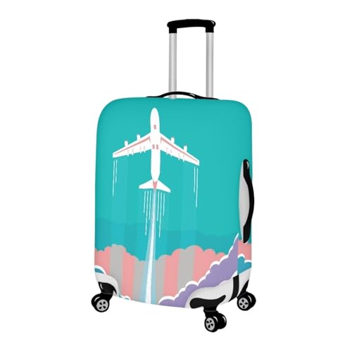 Space Plane Thicker Luggage Cover Suitcase Protector Luggage Washable Scratch Resistant Resilient Suitcase Covers with Zipper Luggage Protector Covers S M L XL2
