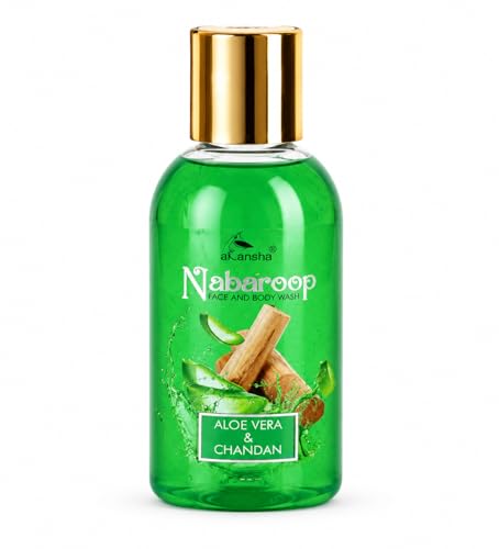Image of AKANSHA Nabaroop Men's & Women's Ayurvedic Natural Face and Body Wash- 100ml (Aloevera and Chandan)