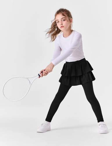 Girls School Uniform Pants Kids Clothes Ruffle Tutu Leggings with Skirt3