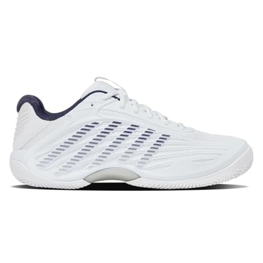 K-Swiss Hypercourt Express 3 Clay, Tenis Shoe Hombre, White Peacoat Silver, 43 EU
